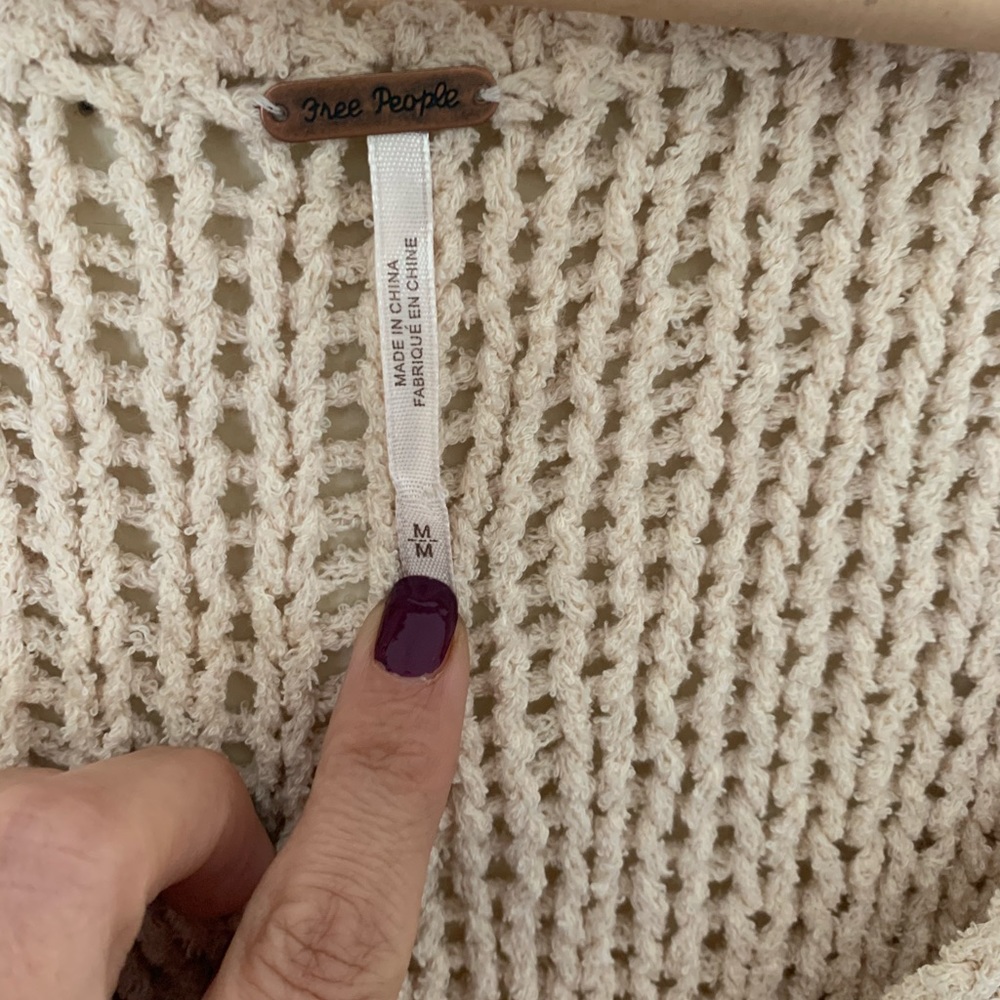 Free People | Halo Pullover Sweater Ivory Med NWOT - Picture 7 of 10